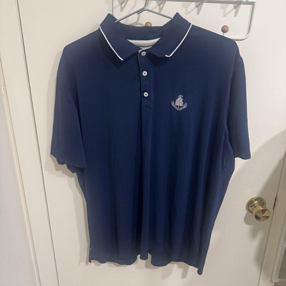 Adidas adiPure Polo Blue Shirt Mens Size Large Carnoustie Golf Links
